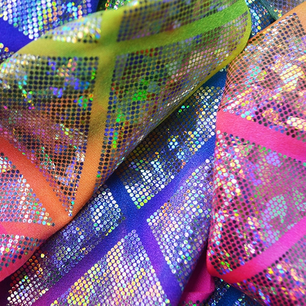 Licra Holograma Disco Geométrico