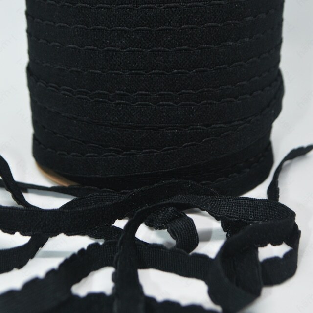 Rollo de cuerda negra satinada, cordón de nailon y poliéster, nudo