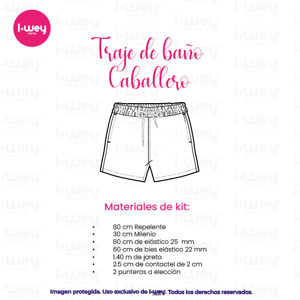 Kit para Patrón de Traje de Baño de Caballero