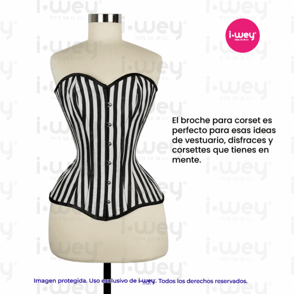 Broche para Corsette Negro