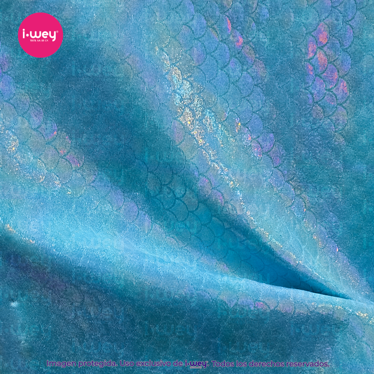 Licra Holograma Escamas Mini Tornasol