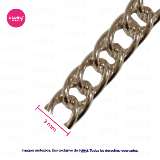 Cadena Doble Eslabón Dorada 3mm