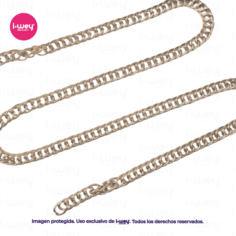 Cadena Doble Eslabón Dorada 3mm