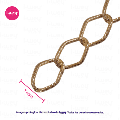 Cadena Dorada Texturizada 7mm