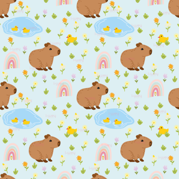 Estampado Duck and Capybara