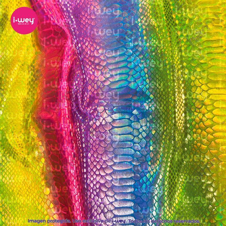 Licra Holograma Snake Rainbow