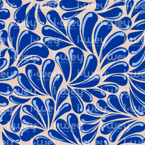 Estampado Pétalos Poblanos Azules
