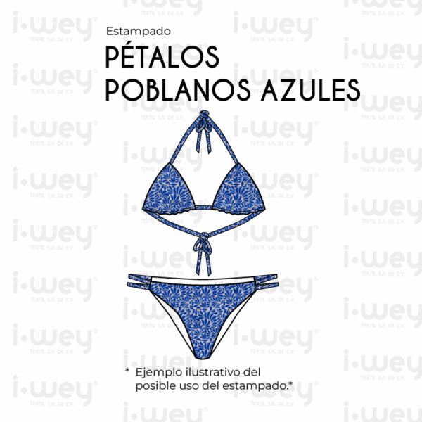 Estampado Pétalos Poblanos Azules