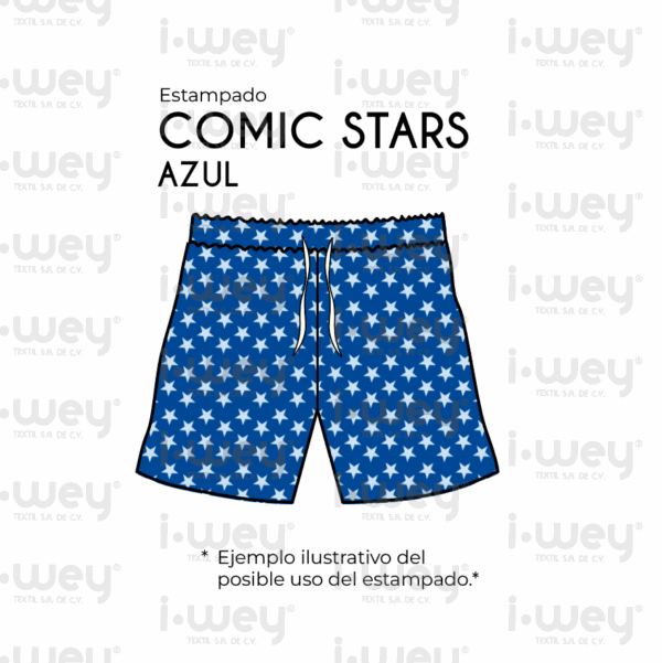 Estampado Comic Stars azul