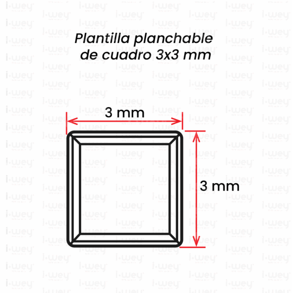 Planilla planchable cuadro 3mm Plata
