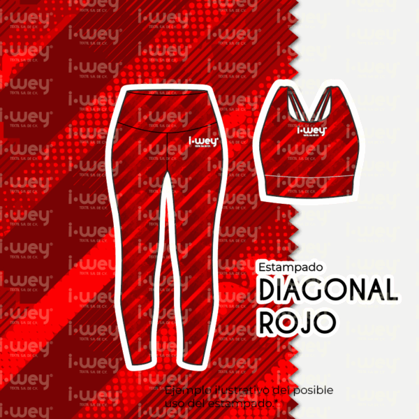 Estampado Diagonal Rojo