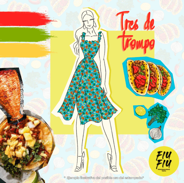 Estampado Tres de trompo