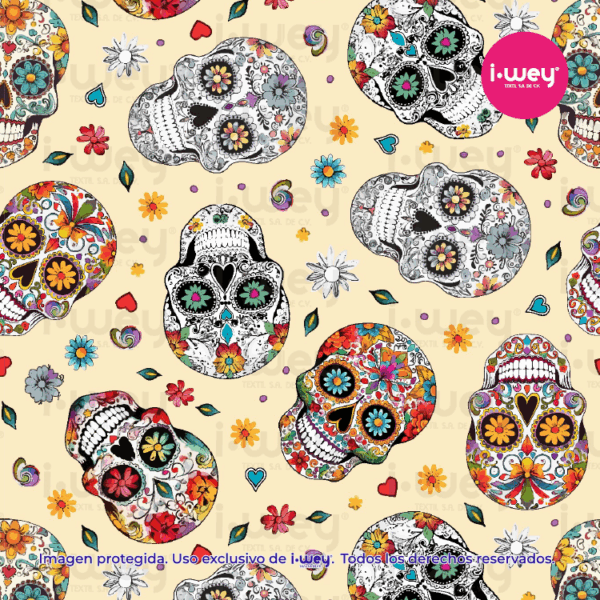 Estampado Calavera Festiva