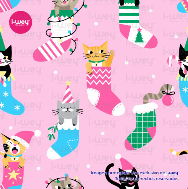 Estampado Kitten Christmas
