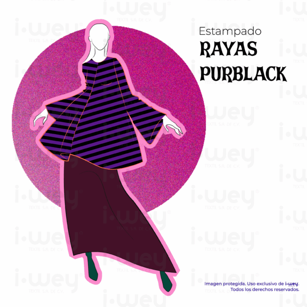 Estampado Rayas Purblack