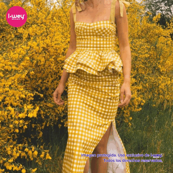 Estampado Cuadritos Amarillo