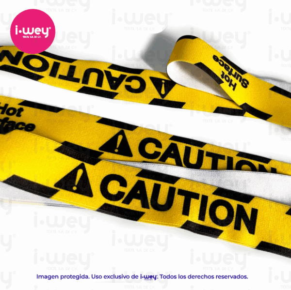 Elástico Estampado Caution