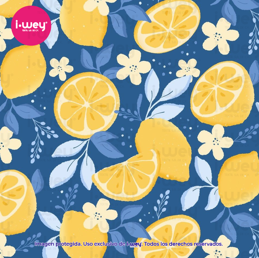 Estampado Limón Azúl