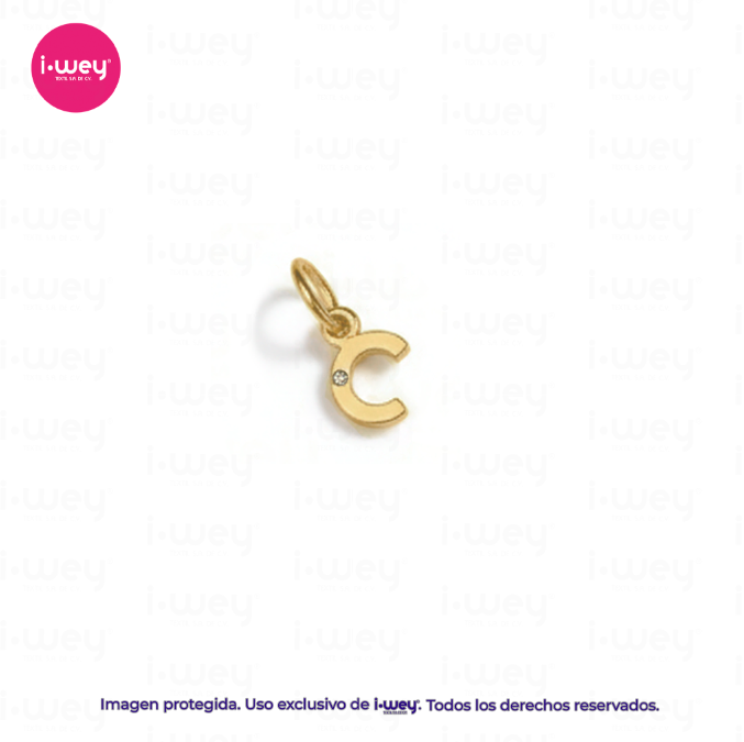 Dije de Letra Con Diamante