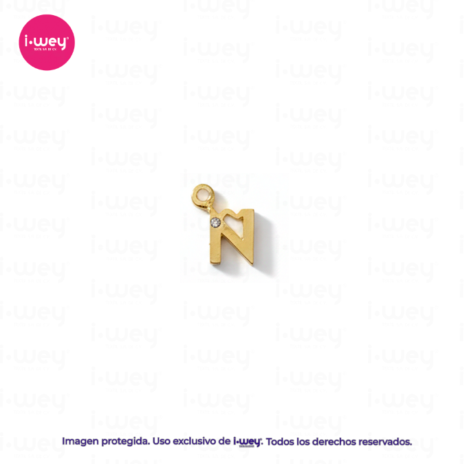 Dije de Letra Con Diamante