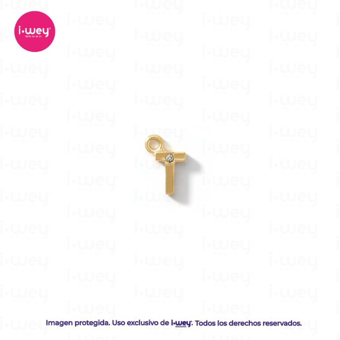 Dije de Letra Con Diamante