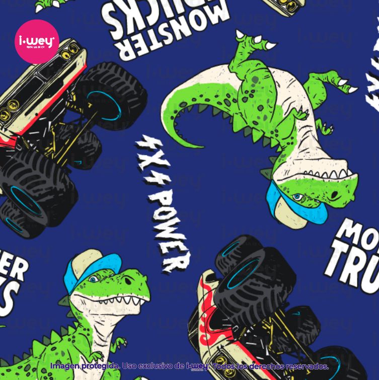 Estampado Tiranosaurux Truck Blue