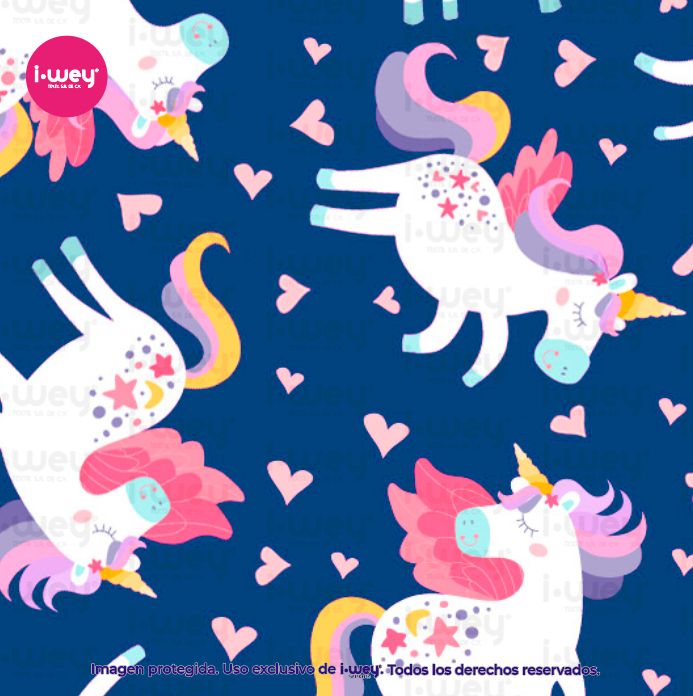 Estampado Sweet Unicorn World Blue