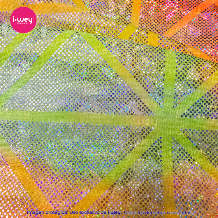 Licra Holograma Disco Geométrico